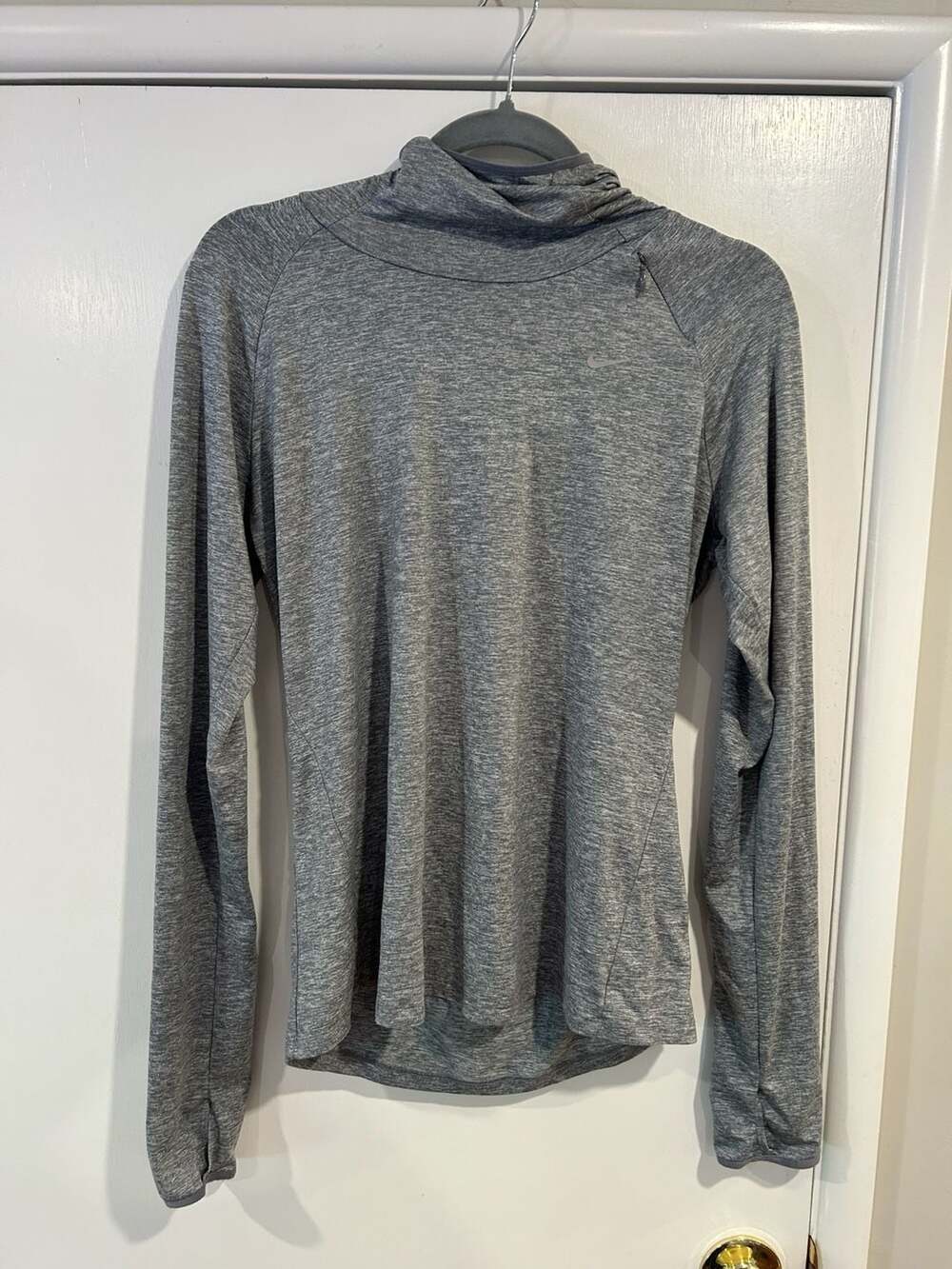 Nike Dri-FIT Running Hoodie in Heather Grey Marl Size Medium